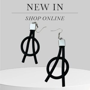 Modern Black Geometric Earrings